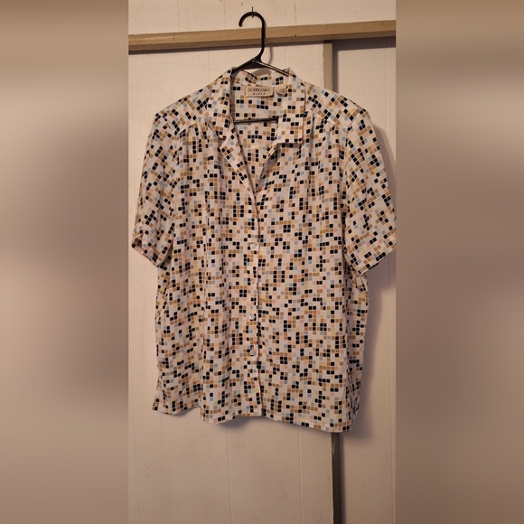 Vintage DonnKenny Blouse size 2X Casual Vacation Summer 100% Polyester - Picture 1 of 3